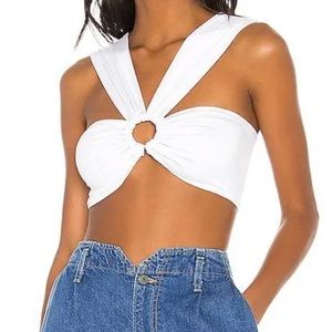 Superdown white crop top